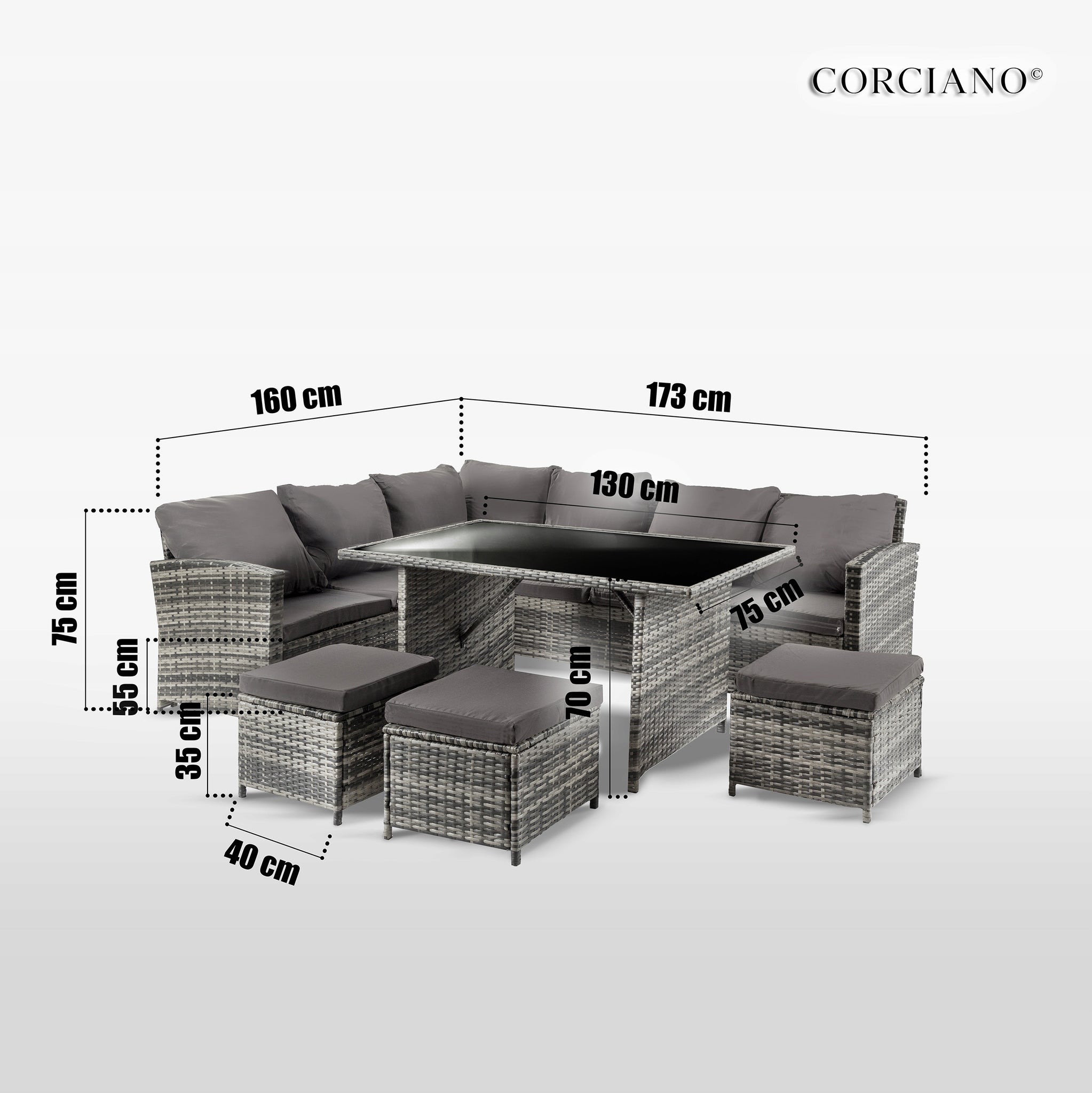 Sodo baldų komplektas Corciano Carlos 5 vnt.