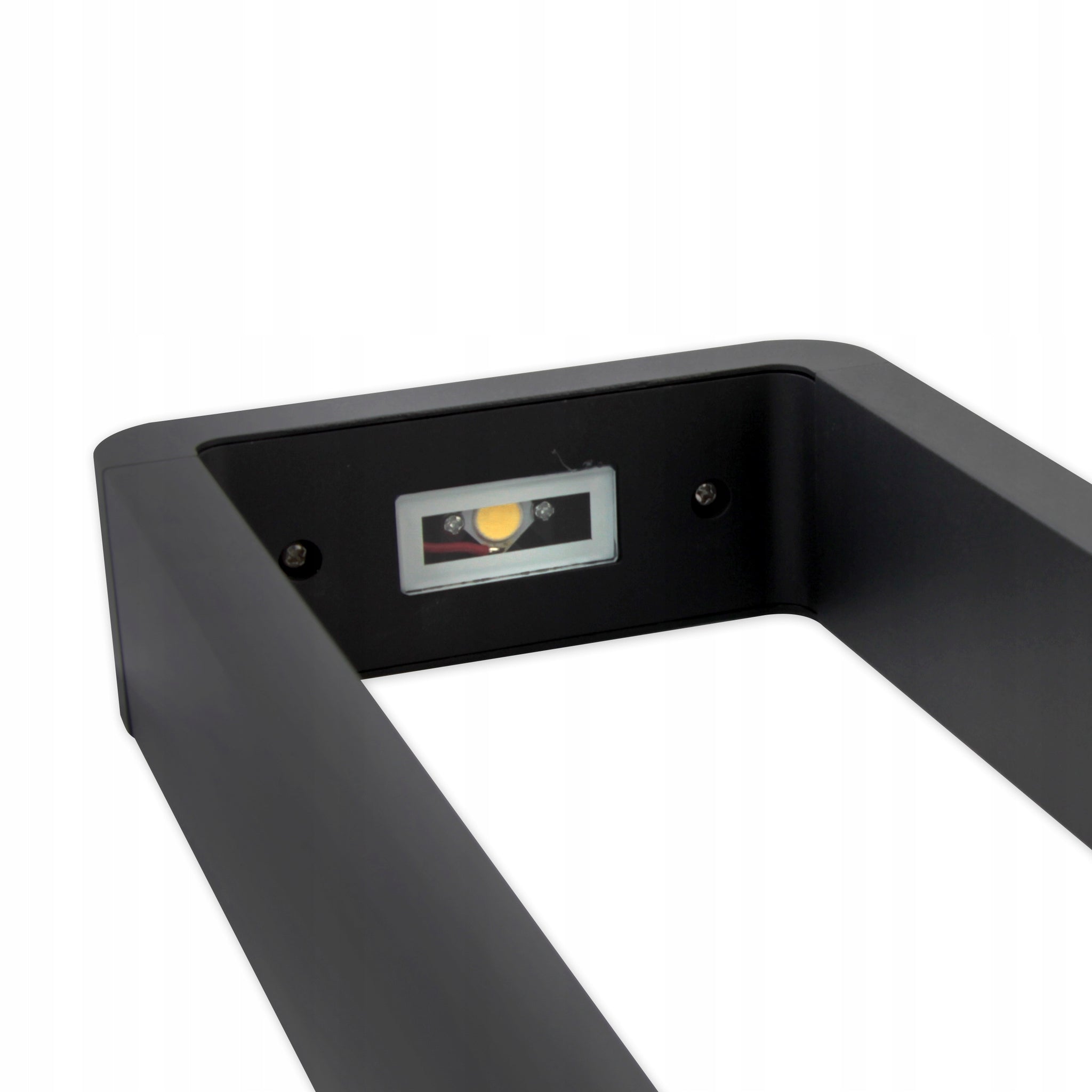 Modernus sodo apšvietimo stulpas stačiakampis integruotas LED šaltinis 60 cm juodas