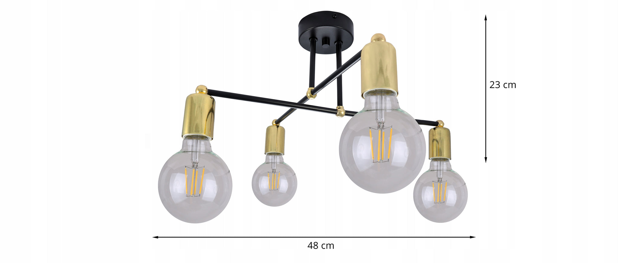 Pakabinamas šviestuvas Loft Edison aukso spalvos LED