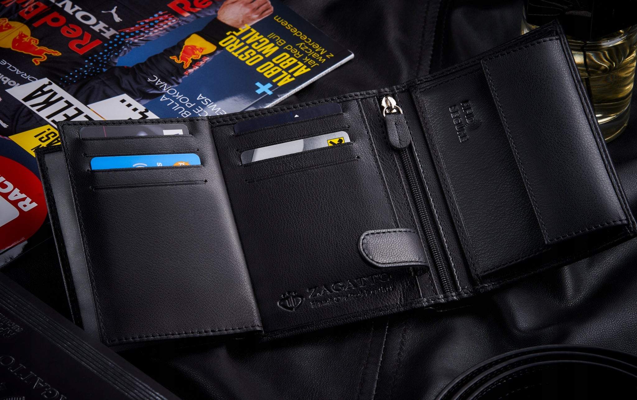 Zagatto vyriška odinė piniginė su RFID kortelės apsauga