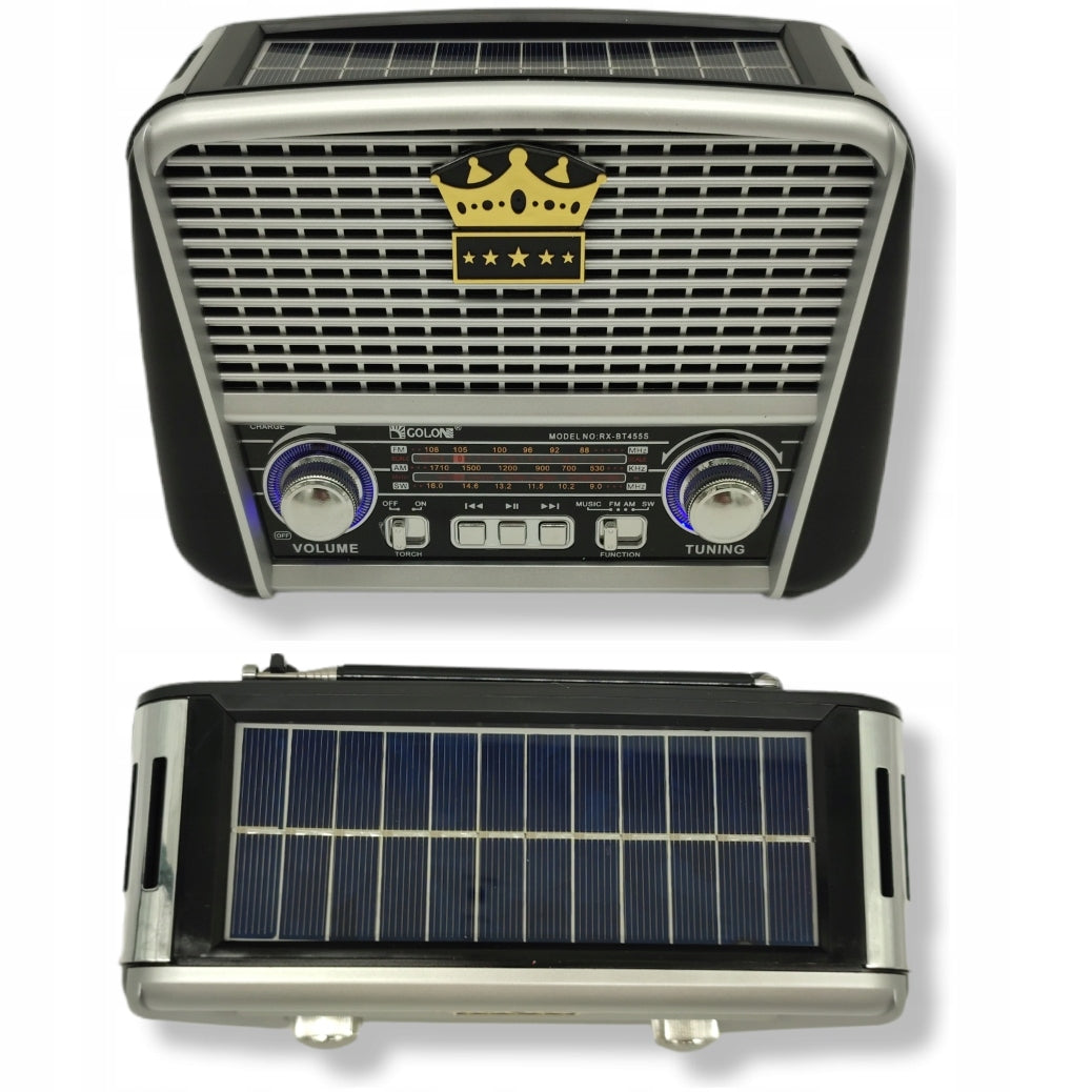 Radijas su saulės baterija AM, FM, SW Golon RX-BT455S