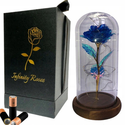 Amžina rožė LED stikle + Pakuotė ir baterijos