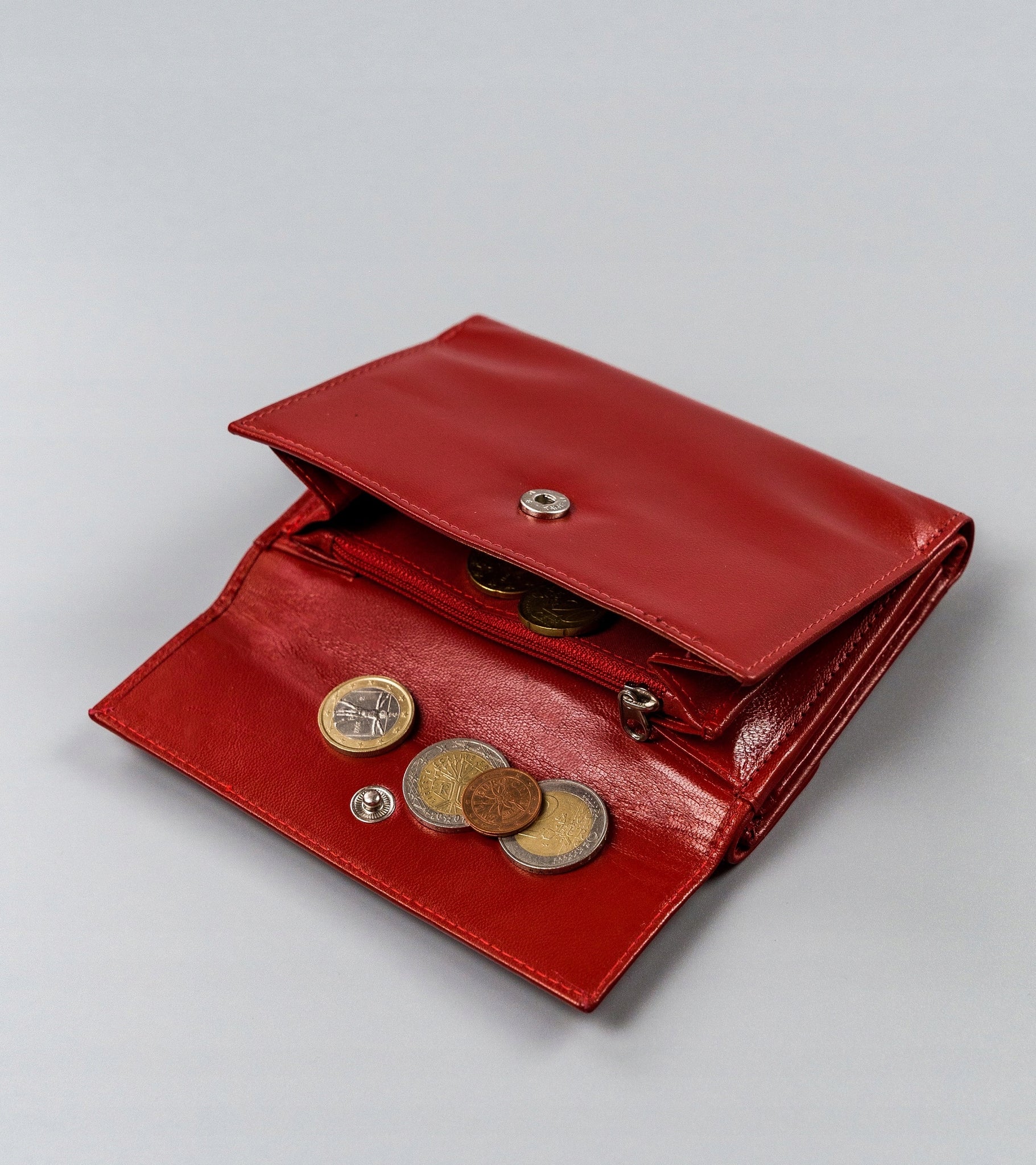 Didelė moteriška odinė piniginė (raudona)